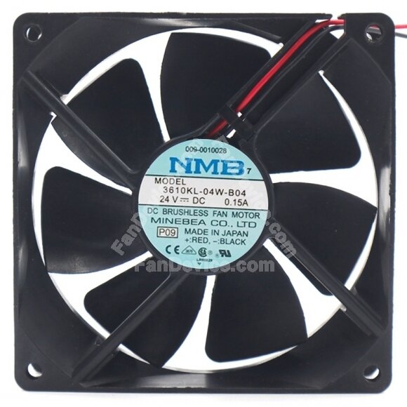NMB 3610KL-04W-B04 24V 0.15A 2 Wires DC Brushless Axial Cooling Fan