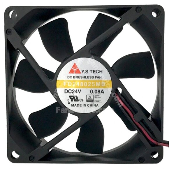 Y.S.TECH FD248025MB 24V 0.08A 2 Wires DC Brushless Axial Cooling Fan