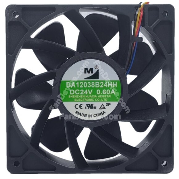 YM DA12038B24HH DC 24V 0.60A 2 / 3 / 4 Wires Axial Cooling Fan