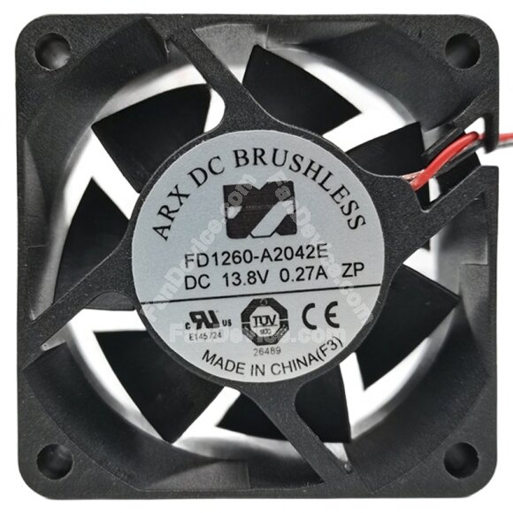 ARX FD1260-A2042E 13.8V 0.27A 2 Wires 6025 DC Brushless Axial Fan