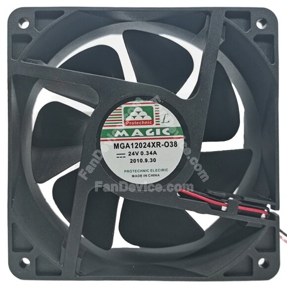 Magic MGA12024XR-O38 DC 12V 0.34A 2 Wires 12038 Axial Cooling Fan