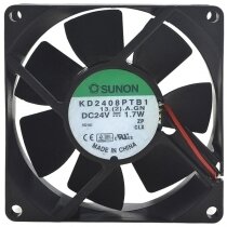 Sunon KD2408PTB1 DC 24V 1.7W 2 Wires 8025 Axial Cooling Fan