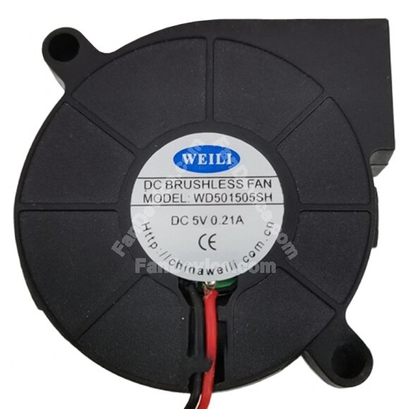 WEILI WD501505SH 5V 0.21A 2 Wires DC Brushless Blower Cooling Fan