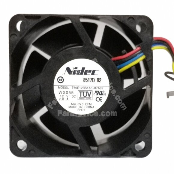 Nidec T60E12BS1A5-07A02 DC 12V 2.0A 4 Wires 6038 PWM Axial Cooling Fan