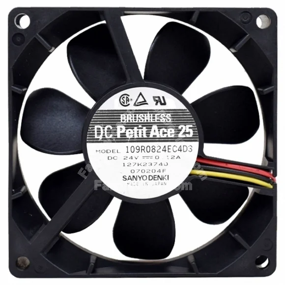 Sanyo 109R0824EC4D3 24V 0.12A DC Brushless Axial Fan