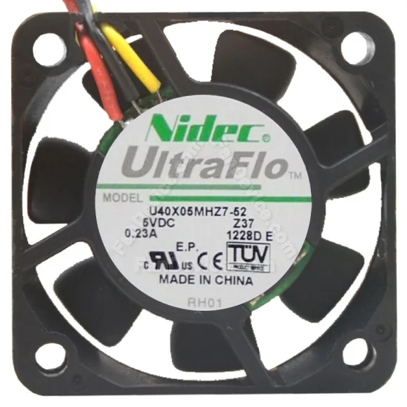 Nidec U40X05MHZ7-52 DC 5V 0.23A 3 Wires Axial Cooling Fan