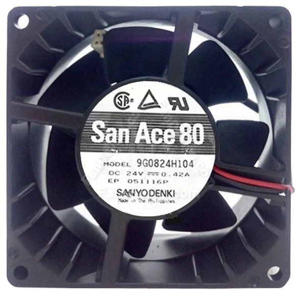 Sanyo 9G0824H104 DC 24V 0.42A 2 Wires Axial Cooling Fan