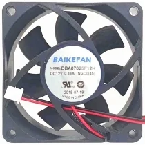 BAIKEFAN DBA07025F12H DC 12V 0.36A 2 Wires Axial Cooling Fan