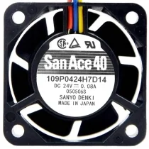 Sanyo 109P0424H7D14 DC 24V 0.08A 3 Wires Axial Cooling Fan