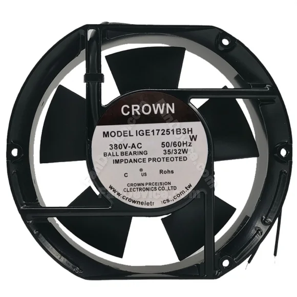 CROWN IGE17251B3H 380V 35/32W Ball Bearing Impedance Protected Cooling Fan