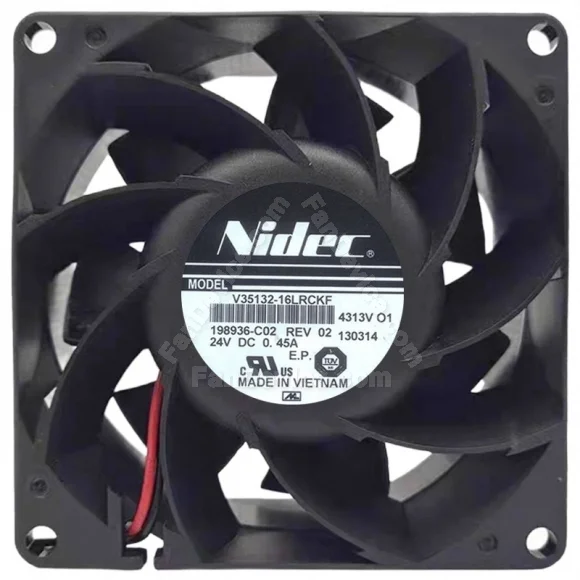 Nidec V35132-16LRCKF DC 24V 0.45A 2 Wires Axial Cooling Fan