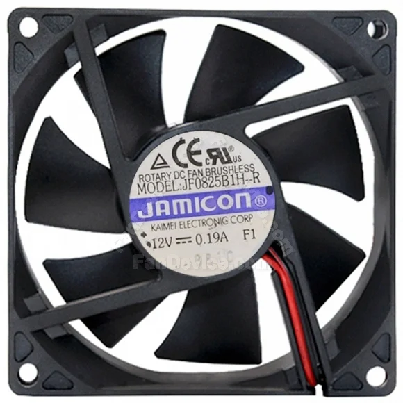 JAMICON JF0825B1H-R 12V 0.19A DC Brushless 2 Wires Axial Cooling Fan