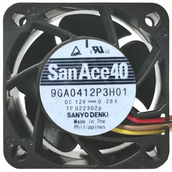 Sanyo 9GA0412P3H01 DC 12V 0.28A 4 Wires PWM Axial Cooling Fan