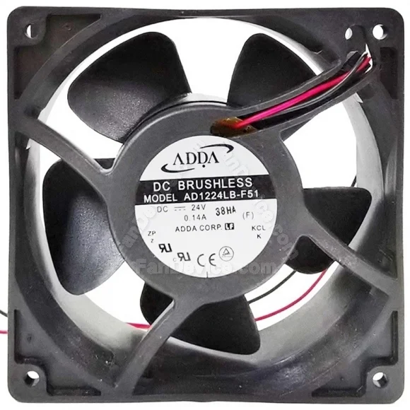 ADDA AD1224LB-F51 24V 0.14A 2 Wires Axial DC Brushless Cooling Fan