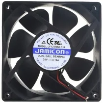 JAMICON JF1238B2LR-R 24V 0.14A Dual Ball Bearing 2 Wires Cooling Fan