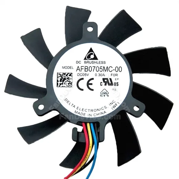 Delta AFB0705MC-00 5V 0.30A 4 Wires DC Brushless PWM Axial Cooling Fan