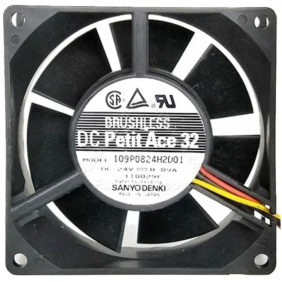 Sanyo 109P0824H2D01 24V 0.09A DC Brushless 3 Wires Axial Cooling Fan