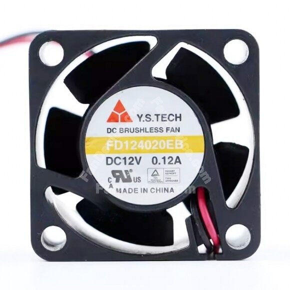 Y.S. Tech FD124020EB DC 12V 0.12A 2 Wires Axial Cooling Fan