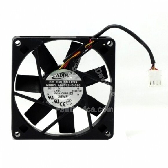 ADDA AD0812HB-D76 DC 12V 0.18A 2 Wires / 3 Wires / 4 Wires Axial Cooling Fan