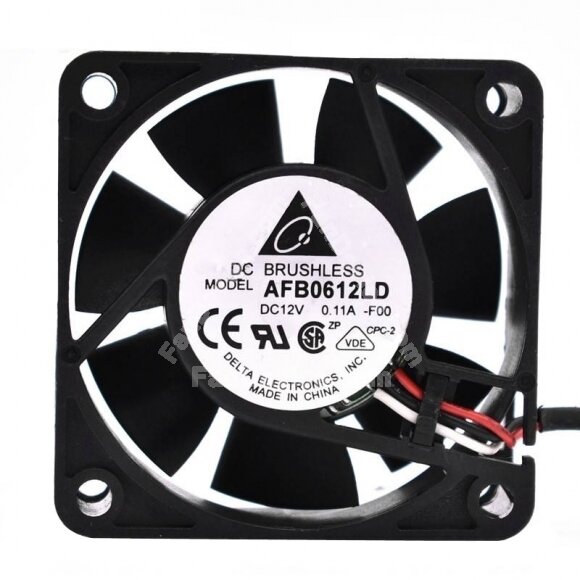 Delta AFB0612LD DC 12V 0.11A 2 Wires / 3 Wires Axial Cooling Fan