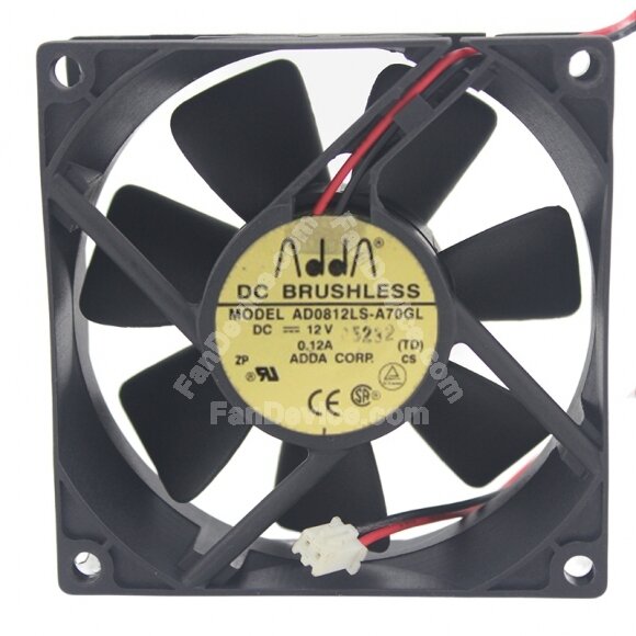 ADDA AD0812LS-A70GL DC 12V 0.12A 8025 Axial Brushless Cooling Fan
