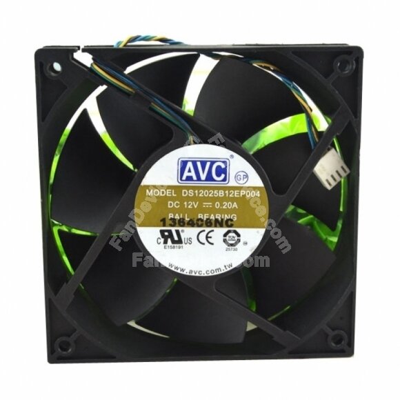 AVC DS12025B12EP004 DC 12V 0.20A 4 Wires Axial Cooling Fan