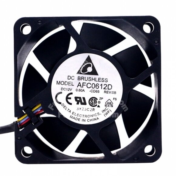 Delta AFC0612D DC 12V 0.60A 2 Wires / 3 Wires / 4 Wires Axial Cooling Fan