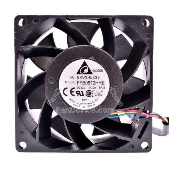 Delta FFB0812HHE DC 12V 0.30A 2 Wires / 3 Wires / 4 Wires Axial Cooling Fan