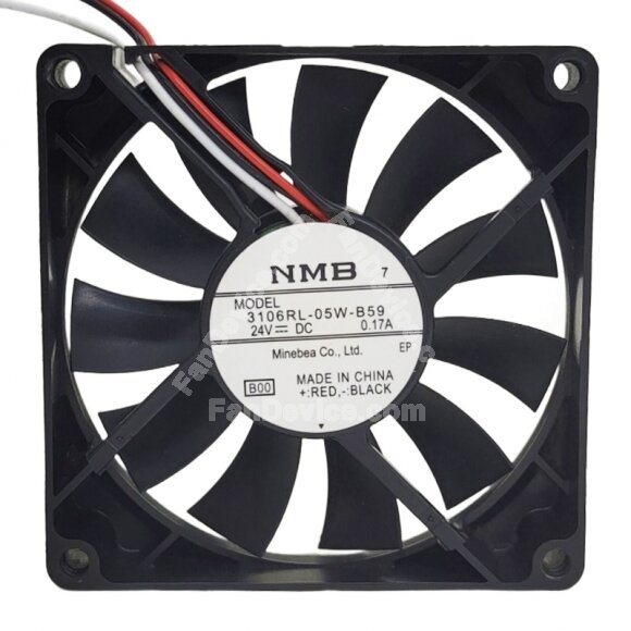 NMB 3106RL-05W-B59 DC 24V 0.17A 8015 Axial Cooling Fan