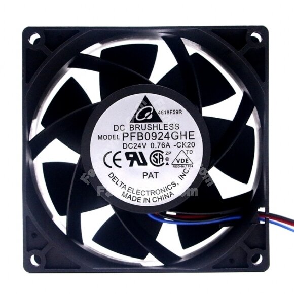 Delta PFB0924GHE DC 24V 0.76A 2 Wires / 3 Wires Axial Cooling Fan