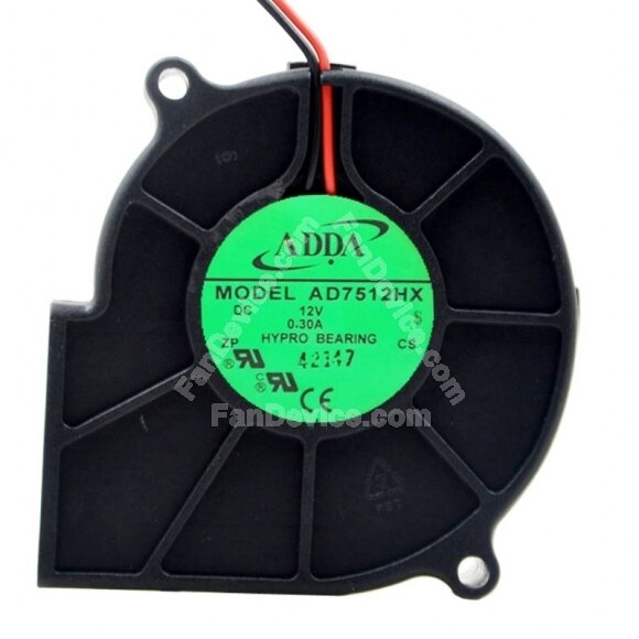 ADDA AD7512HX DC 12V 0.30A 2 Wires / 3 Wires Blower Cooling Fan
