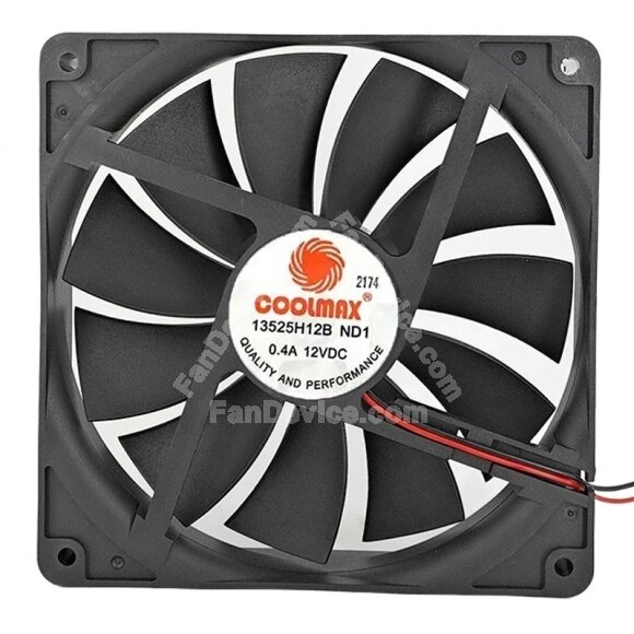 Coolmax 13525H12B ND1 DC 12V 0.4A 2 Wires Axial Cooling Fan