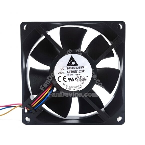 Delta AFB0812SH DC 12V 0.51A 2 Wires / 3 Wires / 4 Wires Axial Cooling Fan