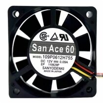 Sanyo Denki San Ace 60 109P0612H755 DC 12V 0.09A 6015 Axial Cooling Fan