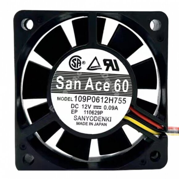 Sanyo Denki San Ace 60 109P0612H755 DC 12V 0.09A 6015 Axial Cooling Fan
