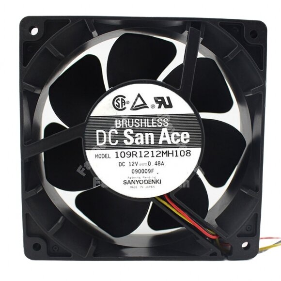 Sanyo Denki DC San Ace 109R1212MH108 DC 12V 0.48A 12038 Axial Brushless Cooling Fan