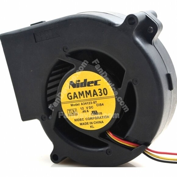 Nidec A34123-57 DC 12V 0.46A 3 Wires Blower Cooling Fan