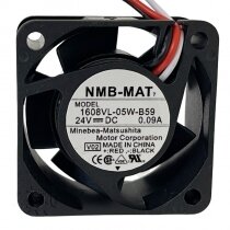 NMB-MAT 1608VL-05W-B59 DC 24V 0.09A 3 Wires Axial Cooling Fan