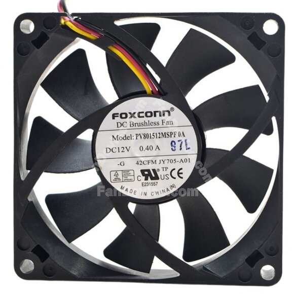 Foxconn PV801512MSPF0A DC 12V 0.40A 8015 Axial Brushless Cooling Fan