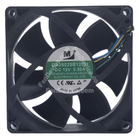 YM DA08025B12UH DC 12V 0.50A 8025 Axial Cooling Fan