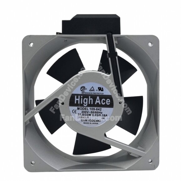 Sanyo Denki High Ace 109-642 AC 200V 0.23/0.18A 37.5/33W Axial Cooling Fan