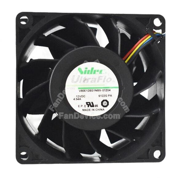 Nidec UltraFlo V80E12BS1NB5-07Z04 DC 12V 4.54A 8038 Axial Cooling Fan