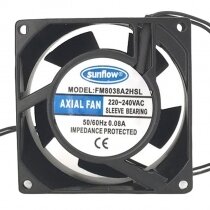 Sunflow FM8038A2HSL AC 220-240V 0.08A 8038 Axial Cooling Fan