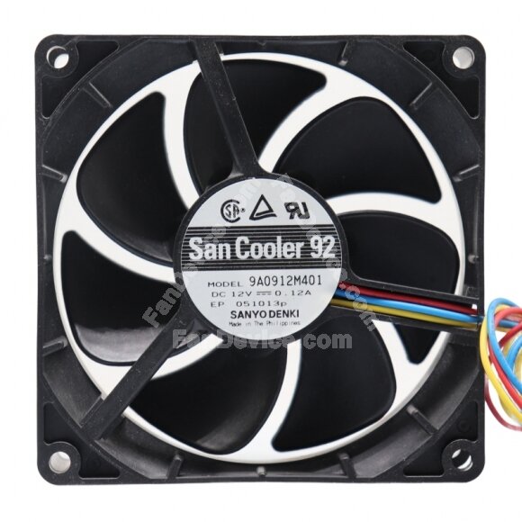 Sanyo Denki San Cooler 92 9A0912M401 DC 12V 0.12A 9025 Axial Cooling Fan