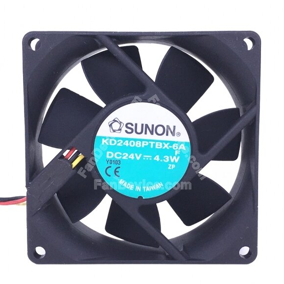 Sunon KD2408PTBX-6A DC 24V 4.3W 8025 Axial Cooling Fan