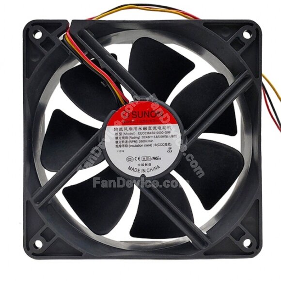 Sunon EEC0384B2-0000-G99 DC 48V 5.8/5.6W 12038 Axial Cooling Fan
