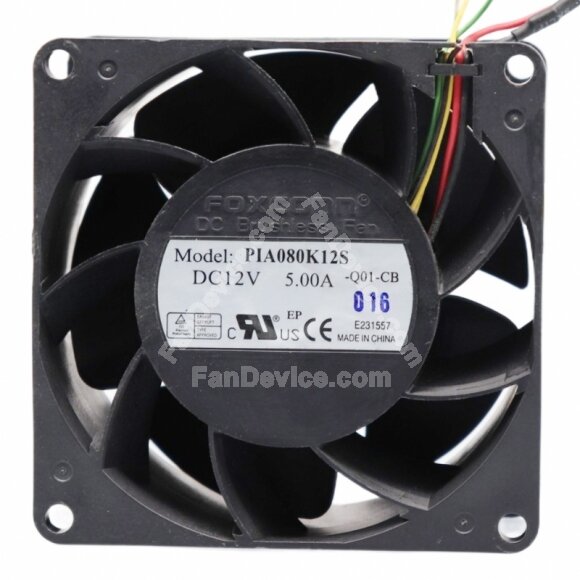 Foxconn PLA080K12S DC 12V 5.00A 8038 Brushless Axial Cooling Fan