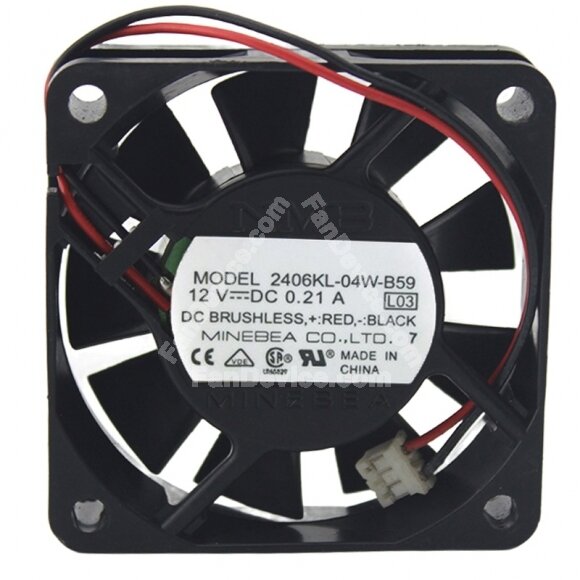 NMB 2406KL-04W-B59 12V 0.21A 6015 Axial DC Brushless Cooling Fan