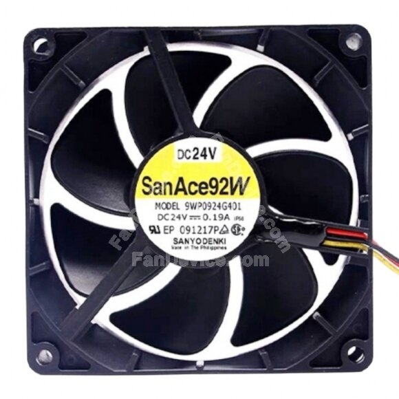 Sanyo Denki 9WP0924G401 DC 24V 0.19A 9225 Axial Cooling Fan