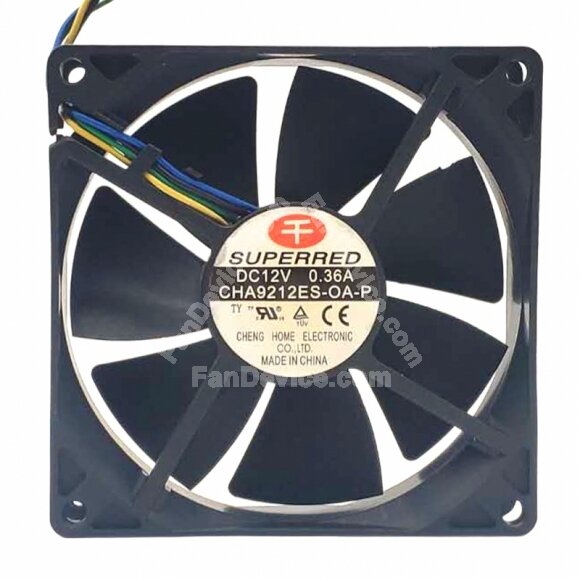 SuperRed CHA9212ES-OA-P DC 12V 0.36A 9225 Axial Cooling Fan